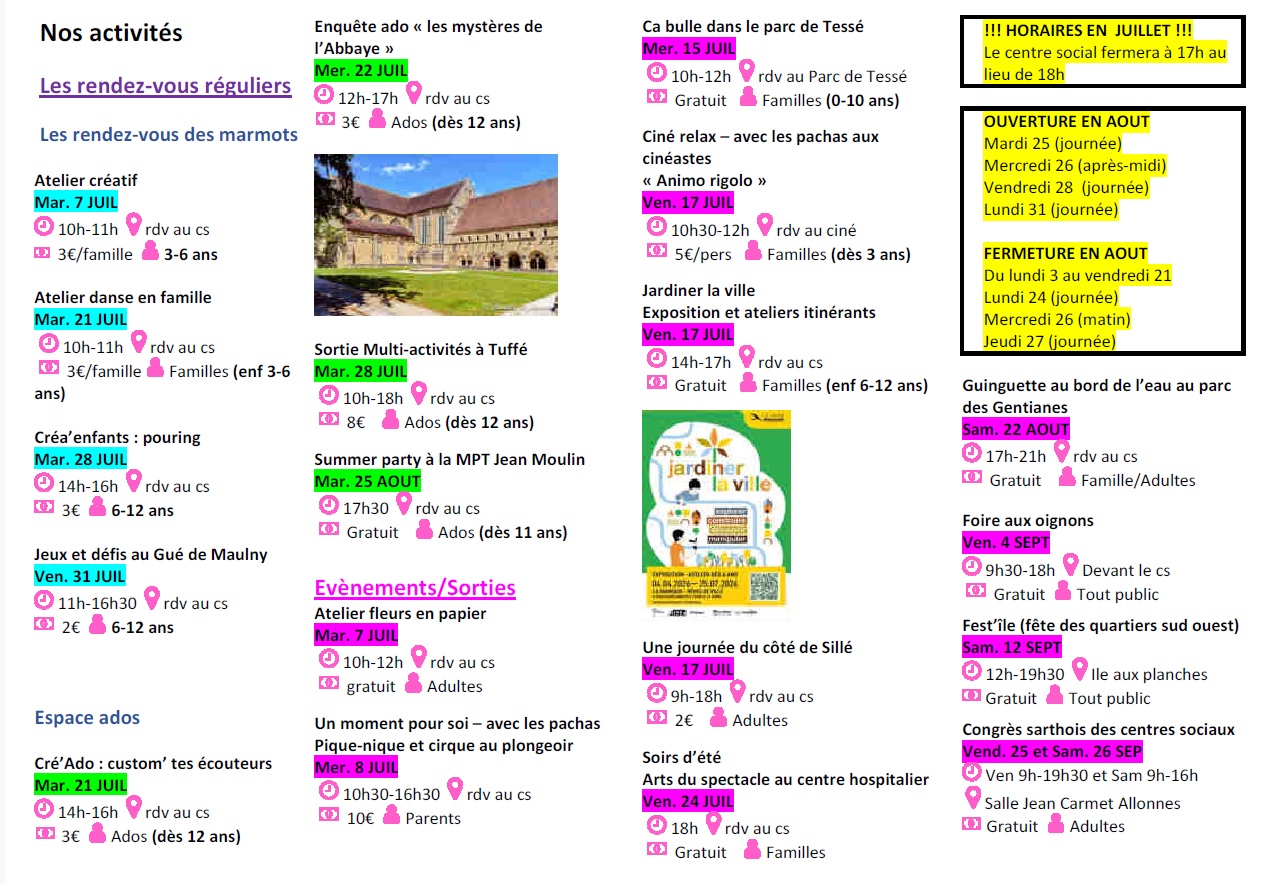 Programme d'été
